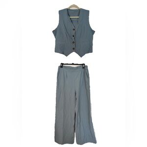 SHEIN Blue Vest and Pants Set